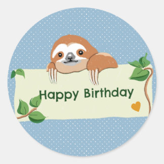 Sticker Rond Bonne paresse d'anniversaire