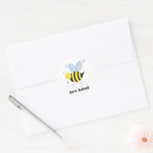 Sticker Rond Bonne princesse d'abeille avec couronne et slogan
