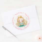 Sticker Rond Bonne princesse d'anniversaire (Enveloppe)