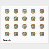 STICKER ROND BONNE RETRAITE ! PLUS DE TRAVAIL ! (Feuille)