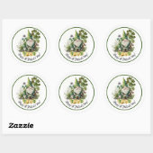Sticker Rond Bonne Saint Patrick. Aquarelle irlandaise Gnomes (Feuille)