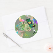 Sticker Rond "Bonne Saint Patrick !" Leprechaun (Enveloppe)