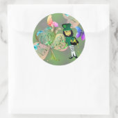 Sticker Rond "Bonne Saint Patrick !" Leprechaun (Sac)