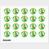 Sticker Rond Bonne Saint Patrick pour vous | Cute Leprechaun (Feuille)