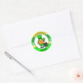 Sticker Rond Bonne Saint Patrick pour vous | Cute Leprechaun (Enveloppe)