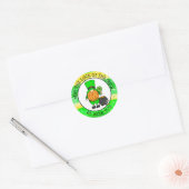 Sticker Rond Bonne Saint Patrick pour vous | Cute Leprechaun (Enveloppe)