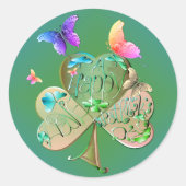 Sticker Rond "Bonne Saint Patrick !" Shamrock (Devant)