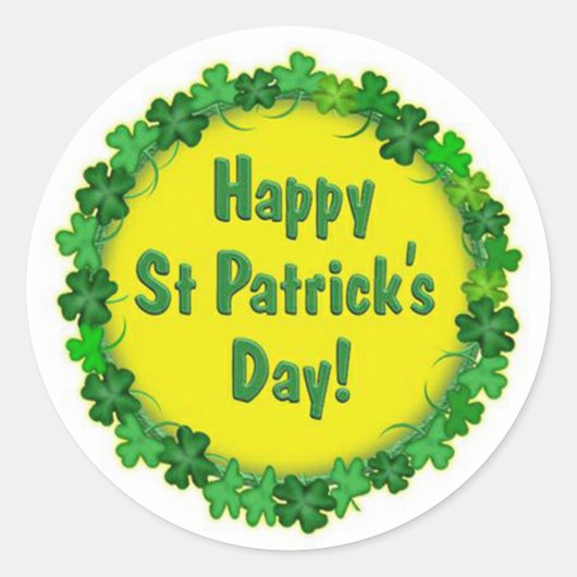 Sticker Rond Bonne Saint Patrick's Day (Devant)