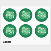 Sticker Rond Bonne Saint Patrick's Day (Feuille)