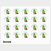 Sticker Rond Bonne Saint Patrick's Day | Cute Leprechaun (Feuille)