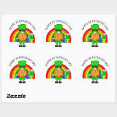 Sticker Rond Bonne Saint Patrick's Day | Gnome Leprechaun (Feuille)