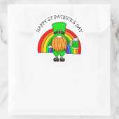 Sticker Rond Bonne Saint Patrick's Day | Gnome Leprechaun (Sac)