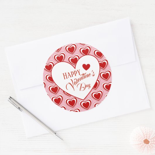 Sticker Rond Bonne Saint Valentin (Enveloppe)