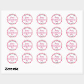 Sticker Rond Bonne Saint Valentin Coeurs roses de votre ami (Feuille)
