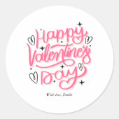 Sticker Rond "Bonne Saint Valentin" Personnalisé (Devant)