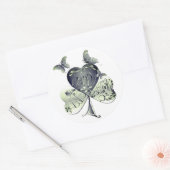 Sticker Rond "Bonne St Patrick..." Papillons shamrocks (Enveloppe)