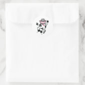 Sticker Rond Bonne vache dansante (Sac)