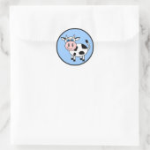 Sticker Rond Bonne vache - Personnalisable ! (Sac)