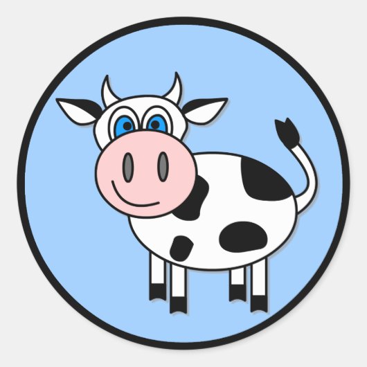 Sticker Rond Bonne vache - Personnalisable ! (Devant)