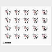 Sticker Rond Bonne vache - Personnalisable ! (Feuille)