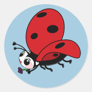 Sticker Rond Bonne Wings Ladybug
