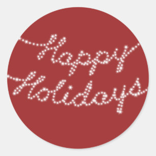 Sticker Rond Bonnes fêtes dans le scintillement allume