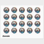 Sticker Rond Bonnet d'art papier Origami dans l'eau 3D (Feuille)