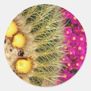 Sticker Rond Bonnet de Mariage RSVP Fleurs de fours de fût