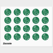 Sticker Rond Bonnet vert bonne chance (Feuille)