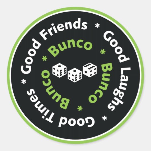 Sticker Rond bons amis du bunco (Devant)