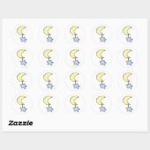 Sticker Rond Bons rêves - bébé lune & étoile (Feuille)