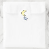 Sticker Rond Bons rêves - bébé lune & étoile (Sac)