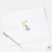Sticker Rond Bons rêves - bébé lune & étoile (Enveloppe)