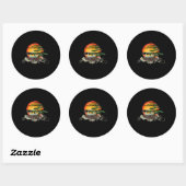 Sticker Rond bonsai style tree sunset or sunset (Feuille)