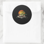 Sticker Rond bonsai style tree sunset or sunset (Sac)