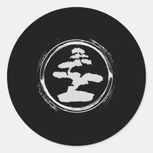 Sticker Rond bonsai tree in zen circle