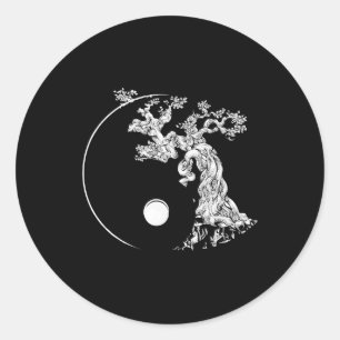 Sticker Rond bonsai tree japonais bouddhiste zen