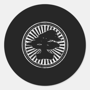 Sticker Rond Bonsai Tree Japonais Gardener méditation Cadeau