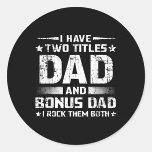 Sticker Rond Bonus amusant Papa Mens Fête des pères Étape Papa
