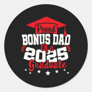 Sticker Rond Bonus Papa D'Un Diplômé 2025 Cl Graduation Senior