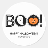 Sticker Rond Boo ! Baguette Halloween (Devant)