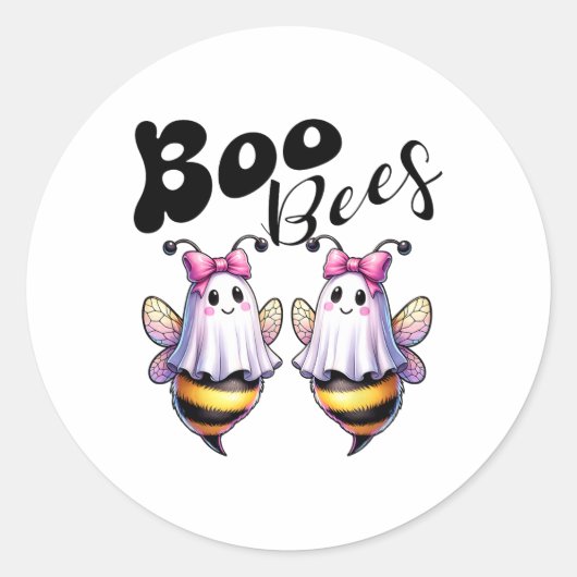Sticker Rond Boo Bees Ghost Bee Halloween Costume Femmes Drôle (Devant)