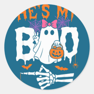 Sticker Rond Boo couple correspondant halloween drôle boo