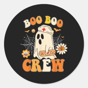 Sticker Rond Boo Crew Nurse Pour Femmes Hommes Halloween tenues