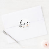 Sticker Rond Boo Cute Happy Halloween Blanc (Enveloppe)
