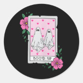 Sticker Rond Boo’d Up Ghost Tarot Halloween Funny Ghost (Devant)