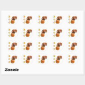 Sticker Rond Boo Dachshund (lisse) (Feuille)