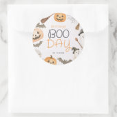 Sticker Rond Boo Day Spooky Halloween Birthday (Sac)