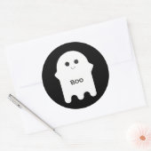 Sticker Rond Boo de dessin animé blanc mignon (Enveloppe)