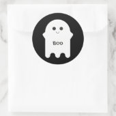Sticker Rond Boo de dessin animé blanc mignon (Sac)